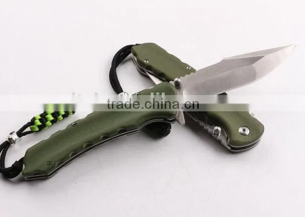OEM D2 High Speed Steel Blade With Army Green G10 Handle Knife photo-3