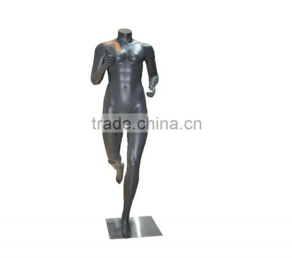 Black Matte Muscle Fiberglass Stand Mannequin Sport For Sportwear Display photo-2