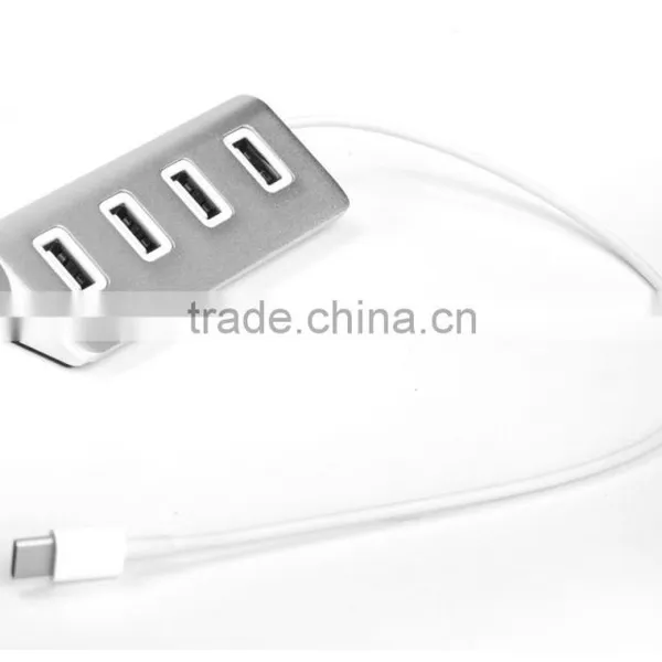Aluminium Casing Usb Por Hub, Type C Change to 4 Port Usb 2.0 Hub for Macbook With LED Indicators photo-2