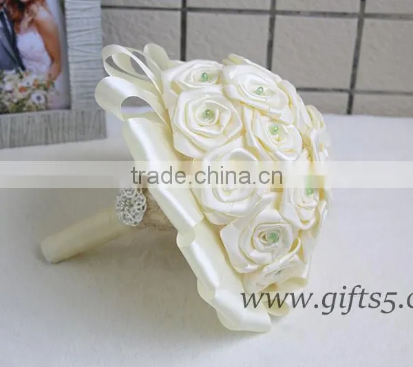 2016 Latest Handmade Wedding Flower Bouquet With Crystals photo-4
