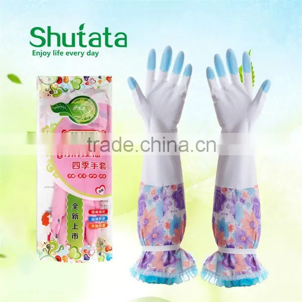 Kitchen Cleaning Washing Household Dishes Thickened Long Waterproof Gloves Daily Protective Emulsion photo-2