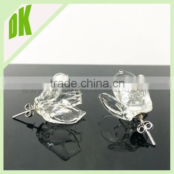 for Earrings Necklace Bracelets Rings Clip...... Rose Clover Leaves Flower Glass Pendants @ Wholesale Agate Couple Love Pendants photo-4