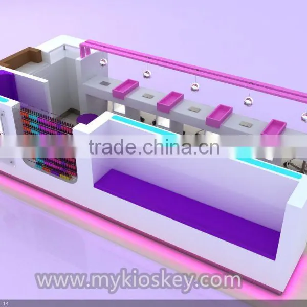 Customized Mall Nail Bar Kiosk Design / Nail Kiosk for Manicure and Pedicure for Sale photo-4