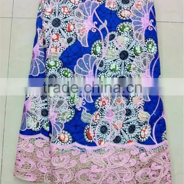 New Fashion African Super Wax With Swiss Guipure Lace Wholesae Wax Lace for Party NNL-003