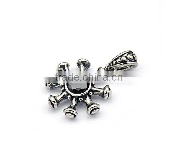 Wholesale Fashion Jewelry High Quality Rudder Pendant Casting Black Stone Biker Pendant Jewelry photo-2