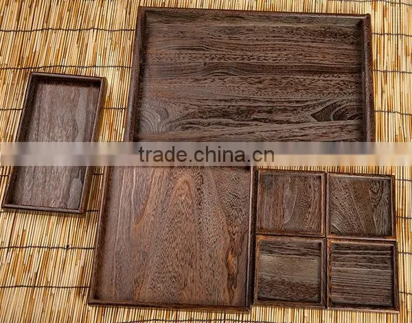 Different Size Burn Wood Serving Tray,large and Small Tray,wood Cann Tray photo-2