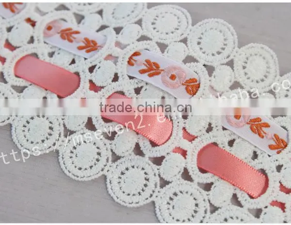 Special Design 7.5cm Lace Composite Wholesale Ribbon With Jacqurd Webbing photo-3