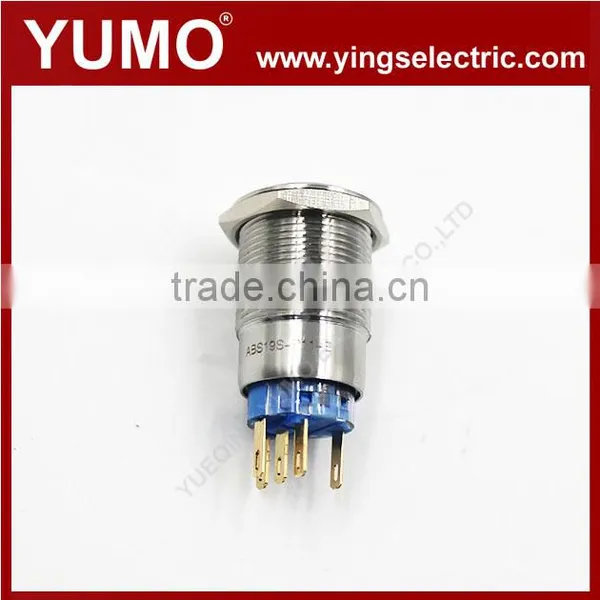 ABS19S-P11-E 19mm Ring LED Lamp Green Metal Push Button photo-2