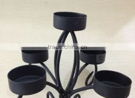 Romantic Novelty Design Fashion Black Metal Wine Bottle Candelabra/best Seller Wedding Candlestick/ Economic Candle Holder photo-3
