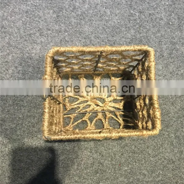 2016 Linyi New Desgin Eco-friendly Hand Woven Hemp Rope Basket photo-3