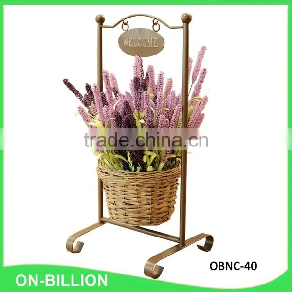 Decorative Flower Arrangement Basket With Iron Stand photo-4