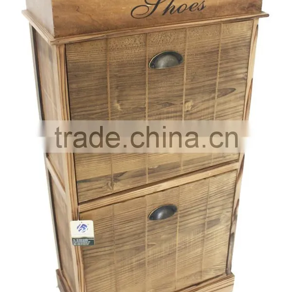 Home Storage Organizer Portable Easy Clean Wood Shoe Cabinet Shoe Storage Rack photo-6
