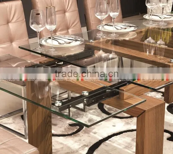 6 Seater Tempered Glass Dining Table Arabic Style Dining Room Table photo-2