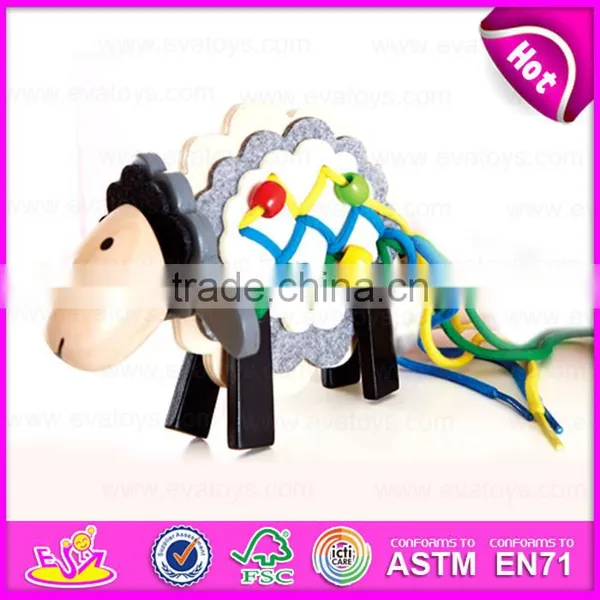 2016 New Design Kids Wooden Beads Threading Toy,fashion Baby Wooden Beads Threading Toy,diy Beads Threading Toy W11E046 photo-2
