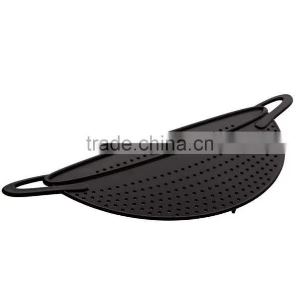 Kitchen Utensils Silicone Colorful Flat Strainer With Antiskid Handle Pot Cover Pan Lid photo-2