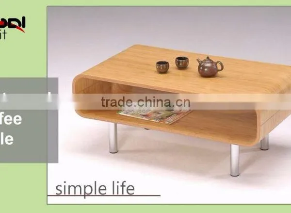High Quality Living Room Furniture Side Modern Wooden Glass Coffee Table photo-2
