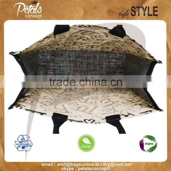 PP Laminated Jute Tote Bag With Padded Rope Handle photo-6