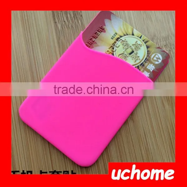 UCHOME 2016 Custom Color Silicone Credit Card Holder on Mobile Phone/Silicone Stick on Cardholder photo-3