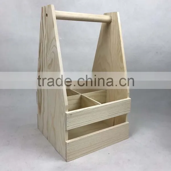 Portable Removable Beer Wine Bottle Wooden Crate photo-4