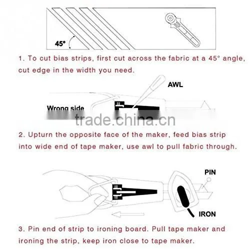 6mm 12mm 18mm 25mm Fabric Tape Piping Guide Quilting Bias Binding Maker photo-6