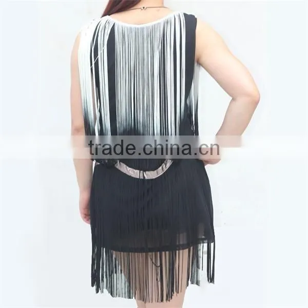 Porpular Elegant Ladies' Tie Dye Tassel Nipped Waists Dress photo-2