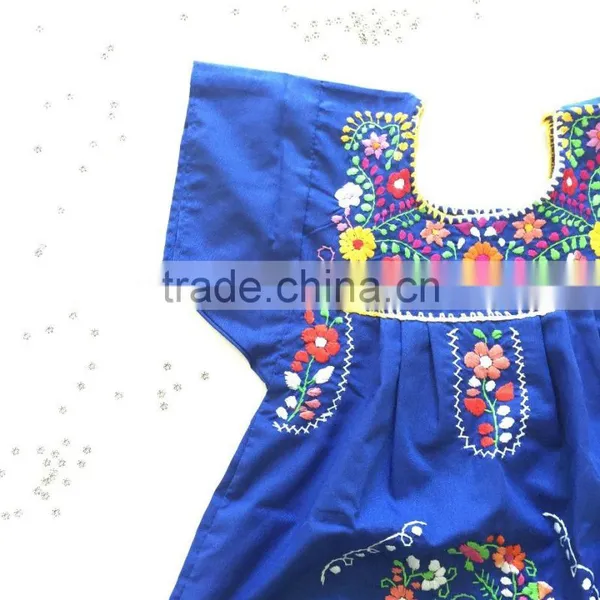 2016 Boho Hand Embroidery Design Cotton Dress For Baby Gril Kids Children Frock Dresses HSD5471 photo-4