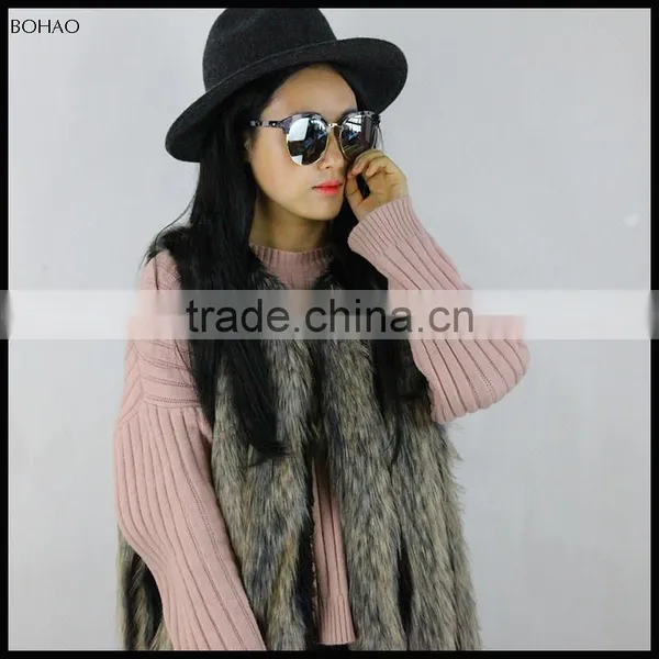 Wonderful Design Coat Winter Women Long Fox Fur Vests Autumn