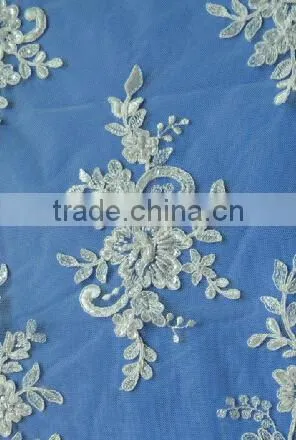 Eco Friendly Design Wholesale African Beaded Corded Lace Dress Fabric photo-2