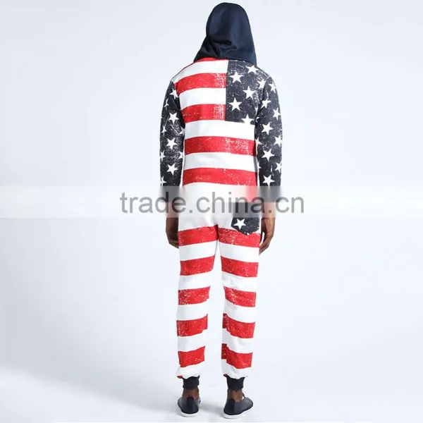Wholesale Cheap Fashion Comfortable Loungewear American Flag Onesie photo-2