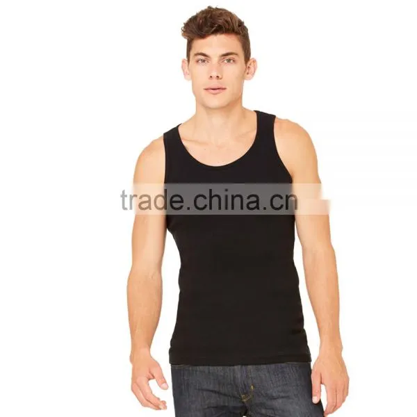 Bella+Canvas Men's 2x1 Rib Tank Top - 100% Combed and Ring-spun Cotton and Has Self-fabric Binding Around Neckline and Armholes photo-2