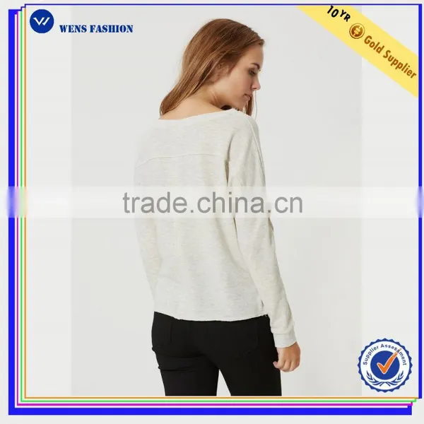 2016 Winter Wholesale Women Long Sleeved Sweat100% Cotton Plain Cheap Fleece Hoodie photo-2