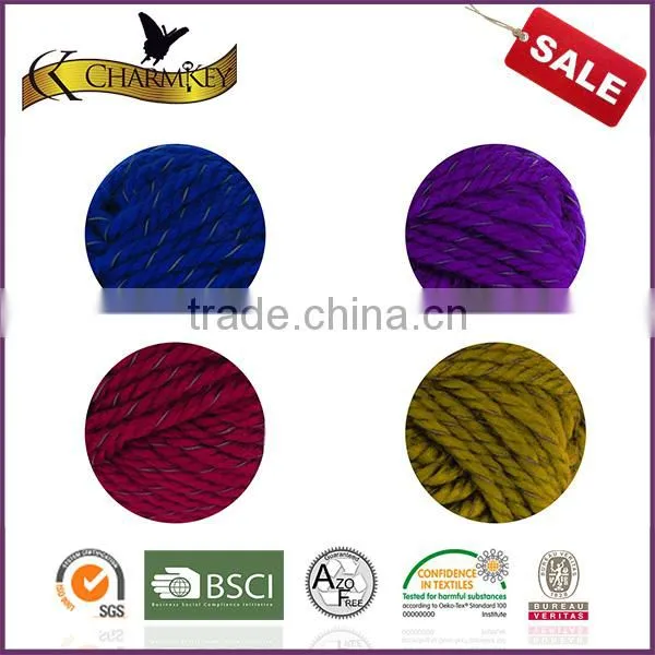 Charmkey Acrylic Knitting Yarn Polyester Blend Yarn Reflective Yarn for Knitting Women Hair Band photo-4
