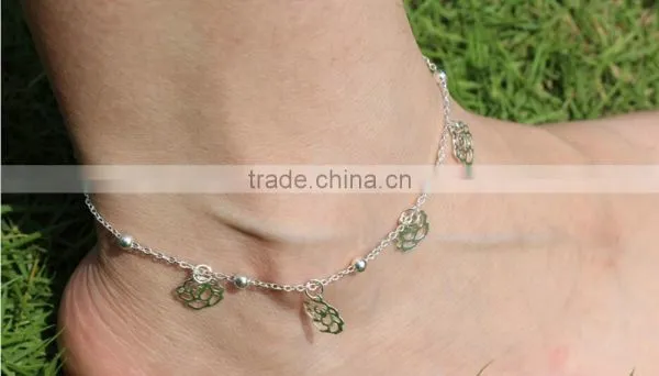 Silver Gold Hollow Flower Beads Beach Barefoot Chain Ankle Bracelet Anklet Jewelry photo-2