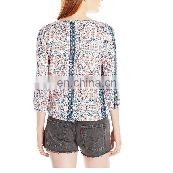 New Fashion Beautiful Floral- Print Sex Women Top photo-2
