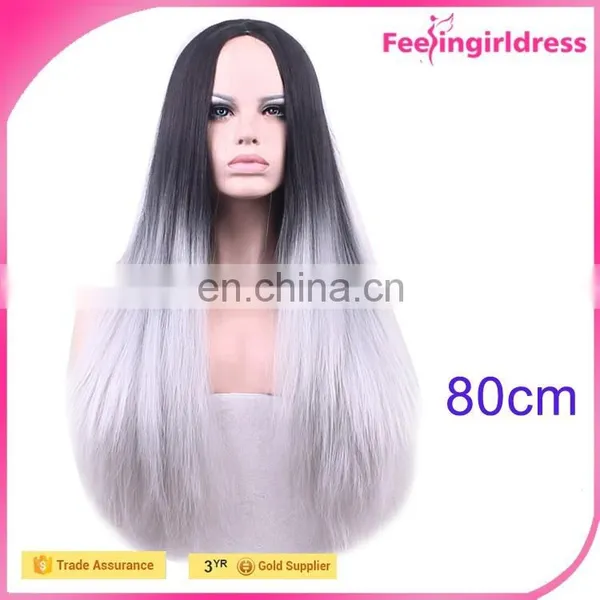 68CM Straight Heat Friendly Hair Long Blonde Wig photo-2