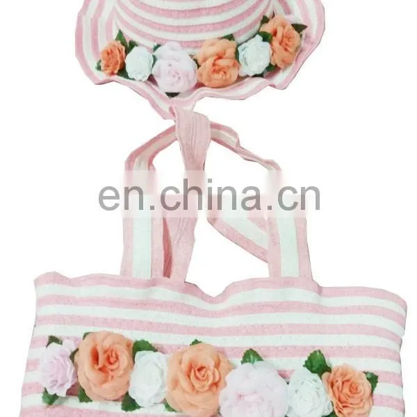 Summer Beach Girls Straw Hat and Bag Set for Wholesale
