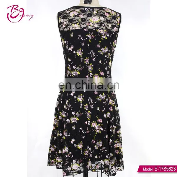 Casual Style Lace Sleeveless Round Neck Women 2017 Summer Dress photo-6