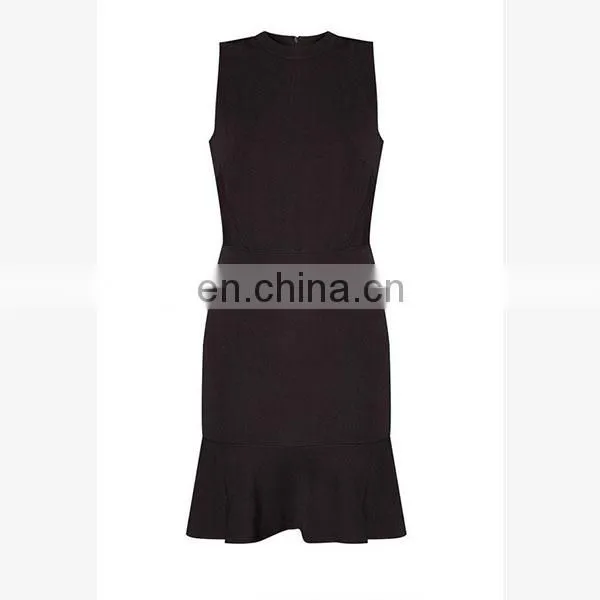 High Quality Fashion Flounced Skirt Sweet Summer Sleeveless Black Women Dresses photo-5