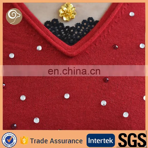 Women Wholesale With Beading Cashmere Knit Sweater photo-5