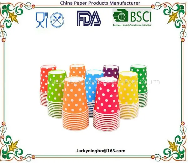Multicolor Round Dots Paper Cup Disposable Tableware For Kids Birthday Party Wedding Food Grade Party Supplies photo-4