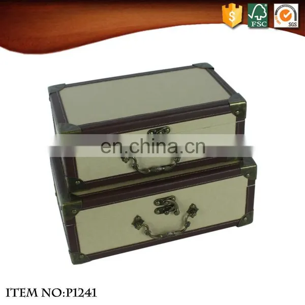 Retro High Quality Kraft Paper Suitcase With Handle photo-2
