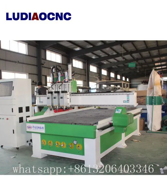 Wood Door Making CNC Router Engraving Machine With Three Heads Automatic CNC Router Wood Machine photo-2
