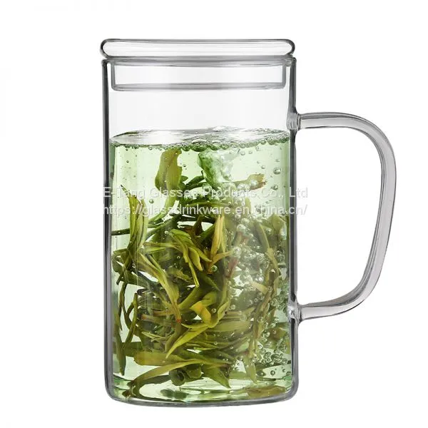 Heat Proof High Borosilicate Double Wall Glass Cup Tumbler Cups With Lid for Tea and Coffee Drinking photo-3
