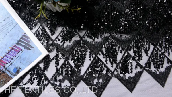 3mm/5mm Sequin Fabric Diamond Shaped With Tassels
