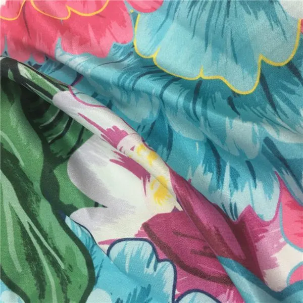 Hot New Pattern Custom Digital Printed 100% Floral Rayon Fabric photo-5
