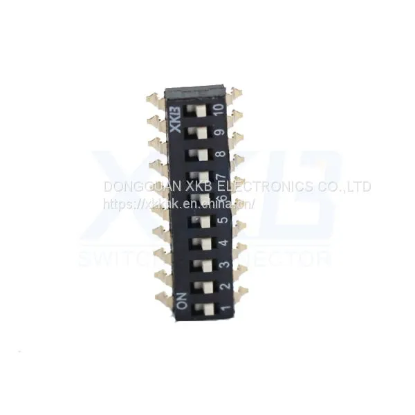 Vertical 2.54mm Pitch 10-Bit SMD Fingertip DIP Switch photo-2