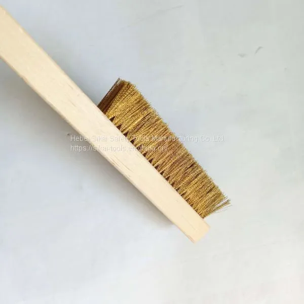 Anti Spark Hand Tools Brass Brush With Wood Long Handle photo-3