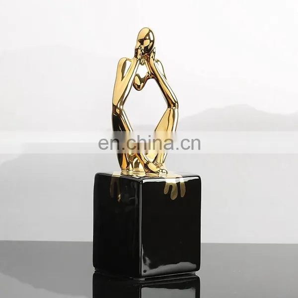 Nordic Style Home Interior Decoration Accessories Thinker Model Ceramic Art Ornaments photo-2