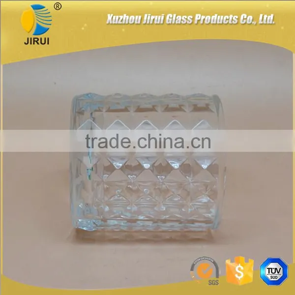 Cylinder Glass Candle Holder With Engraved Design photo-2
