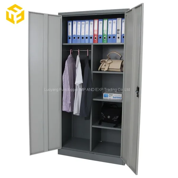 2 Door Steel Locker Cabinet Office Metal Wardrobe Design Filing Cabinet photo-2